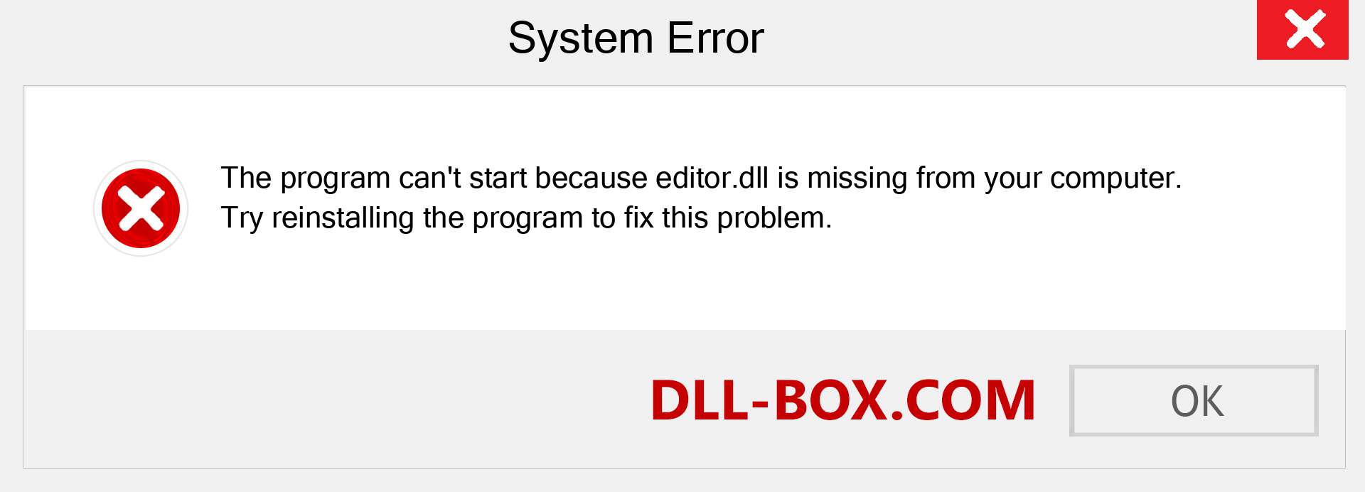  editor.dll file is missing?. Download for Windows 7, 8, 10 - Fix  editor dll Missing Error on Windows, photos, images